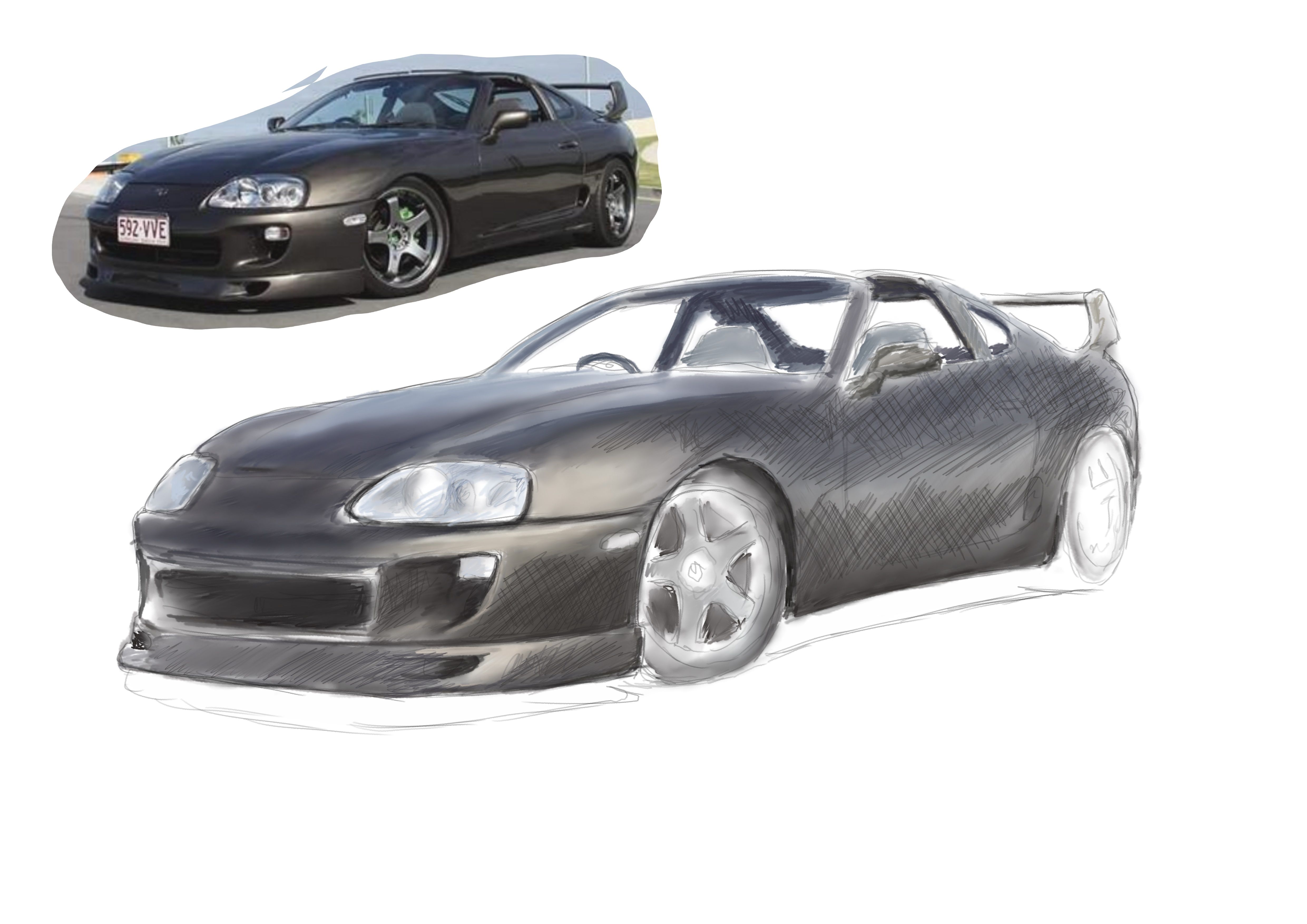 How To Draw A Toyota Supra A80 Easy Drawing Toyota Supra Mk4 Iv Rz
